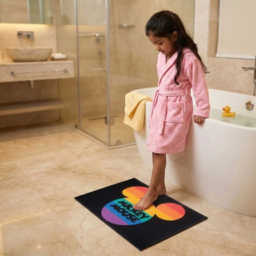 Disney Mickey Mouse “Big ears, bigger fun” Anti - Slip Kids Bathmat by Athom Living - Athom Living