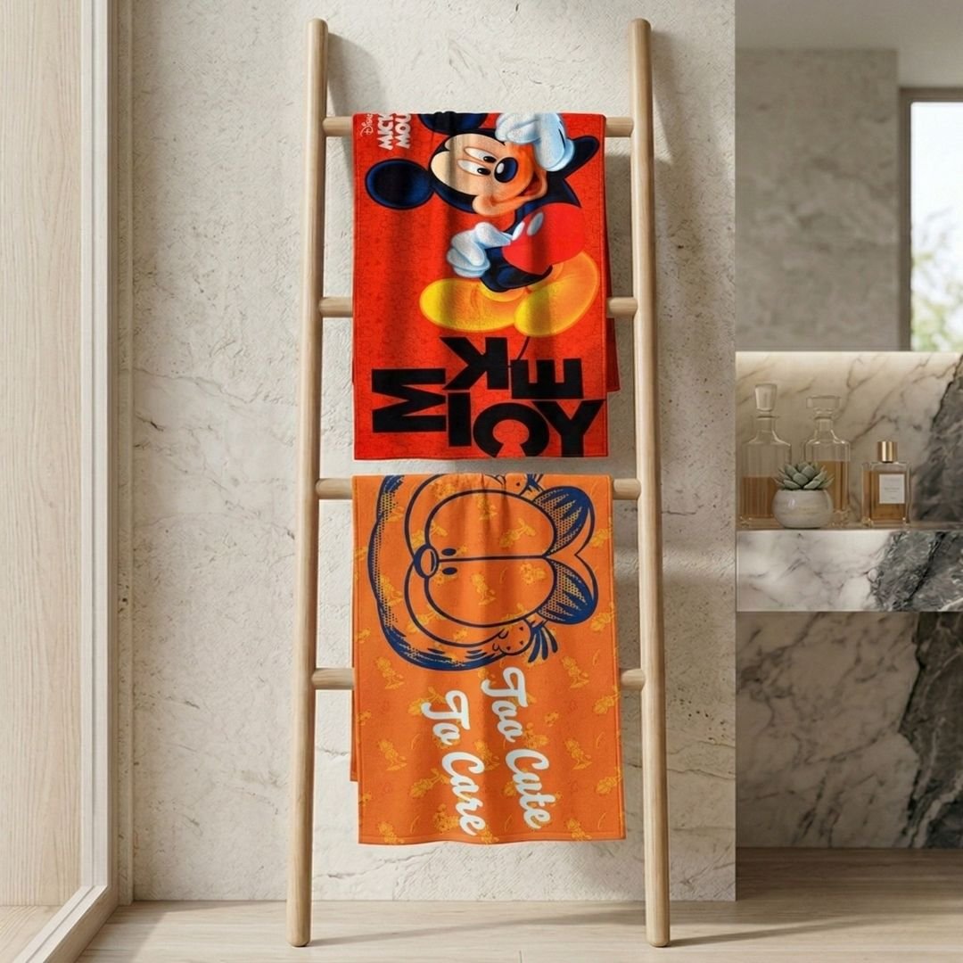 Disney Mickey Mouse & Garfield Kids Bath Towel Pack by Athom Living - Athom Living