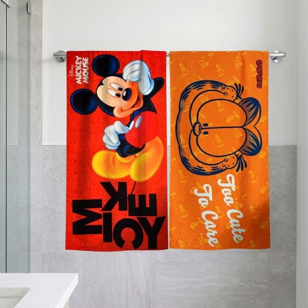 Disney Mickey Mouse & Garfield Kids Bath Towel Pack by Athom Living - Athom Living