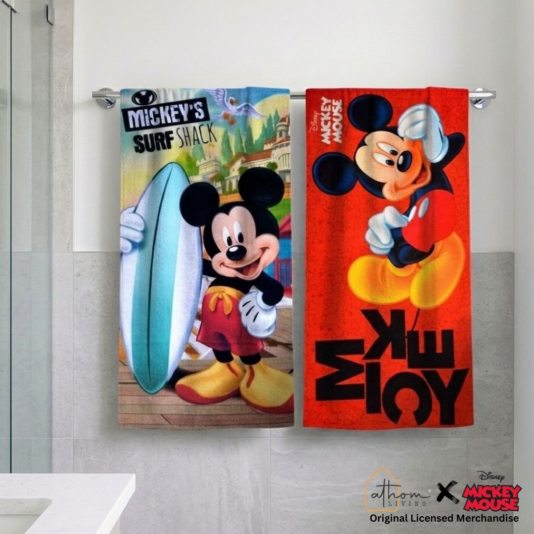 Disney Mickey Mouse Kids Bath Towel Combo (Pack of 2) – by Athom Living - Athom Living