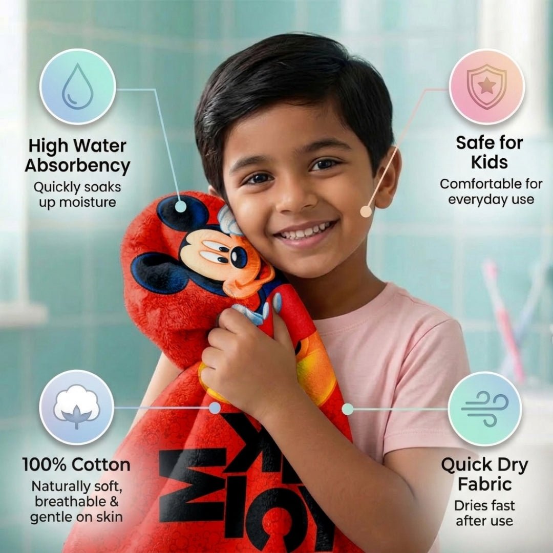 Disney Mickey Mouse Kids Bath Towel Combo (Pack of 2) – by Athom Living - Athom Living