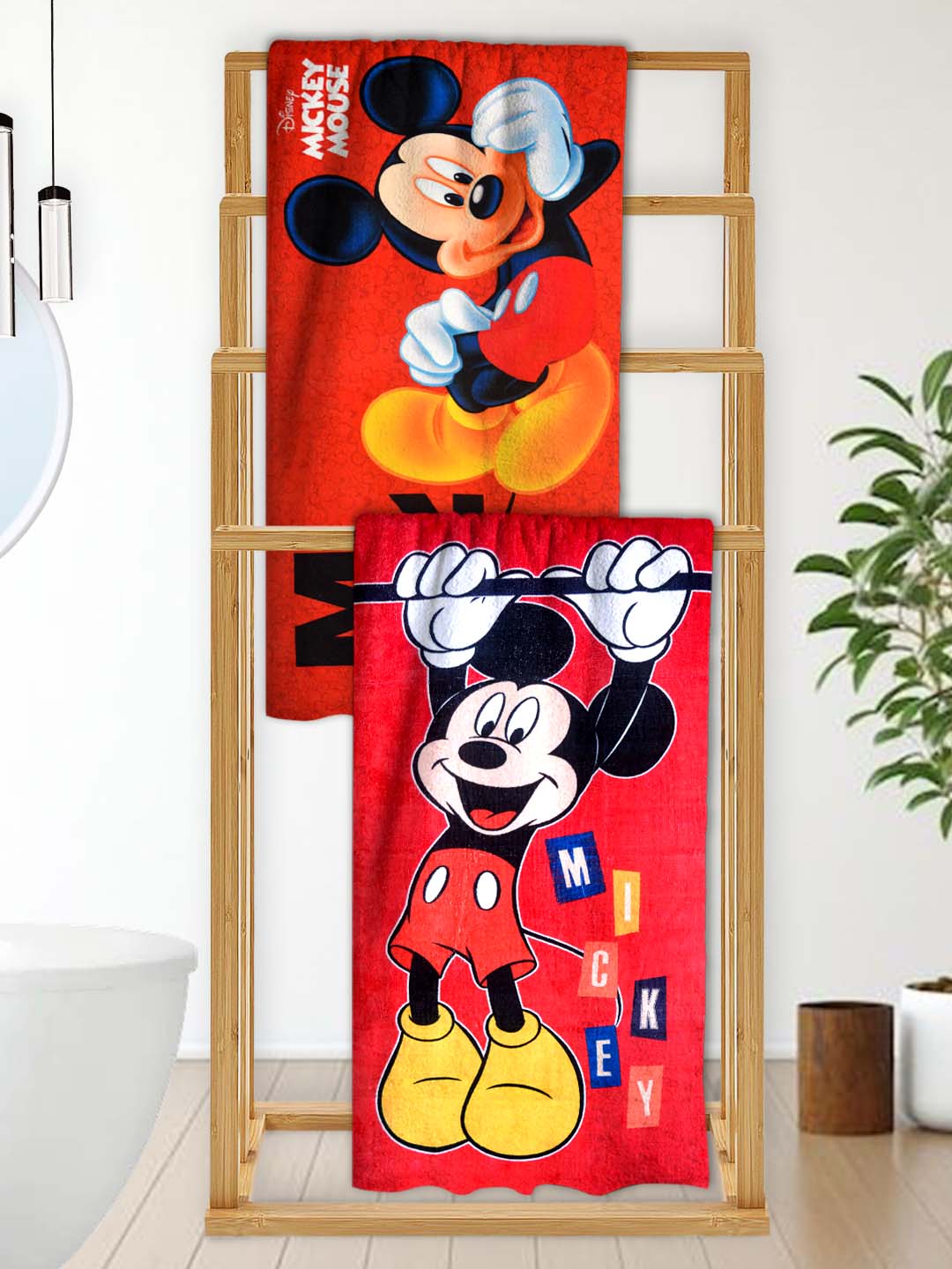 Disney Mickey Mouse Kids Bath Towel Pack of 2 – Soft & Absorbent by Athom Living - Athom Living