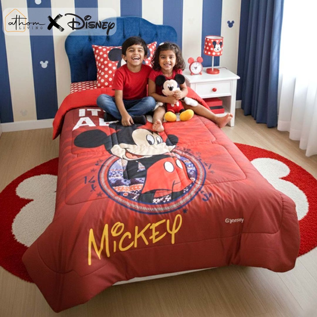 Disney Mickey Mouse Kids Comforter – Single – "It’s All About Mickey" by Athom Living - Athom Living