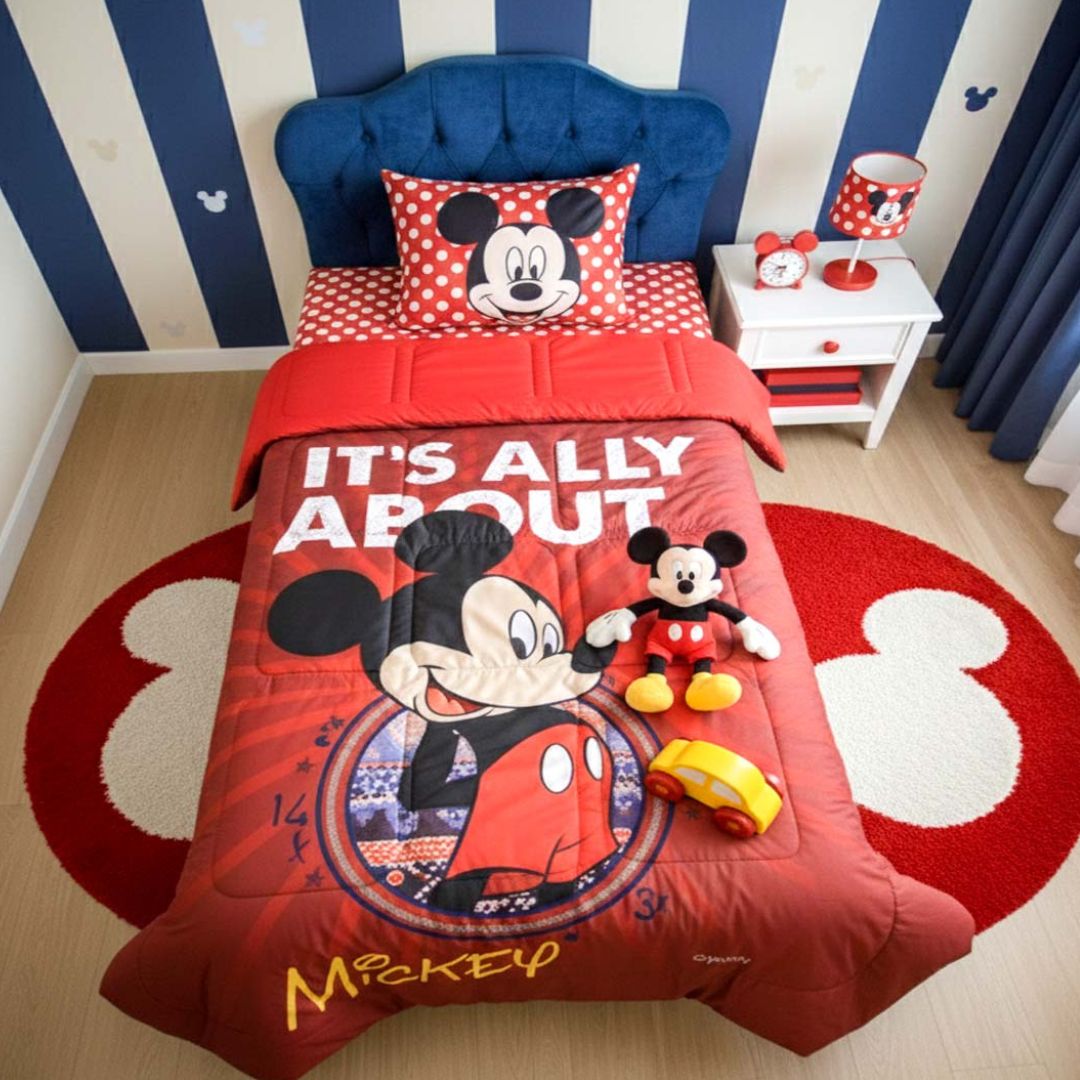Disney Mickey Mouse Kids Comforter – Single – "It’s All About Mickey" by Athom Living - Athom Living