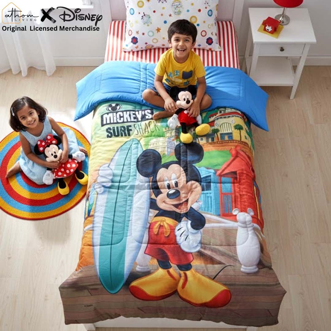 Disney Mickey Mouse Kids Comforter – Single – "Mickey's Surf Shack" by Athom Living - Athom Living