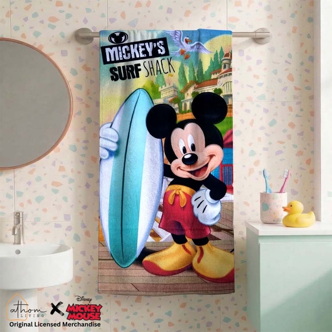 Disney Mickey Mouse Kids Cotton Bath Towel – Soft & Absorbent by Athom Living - Athom Living