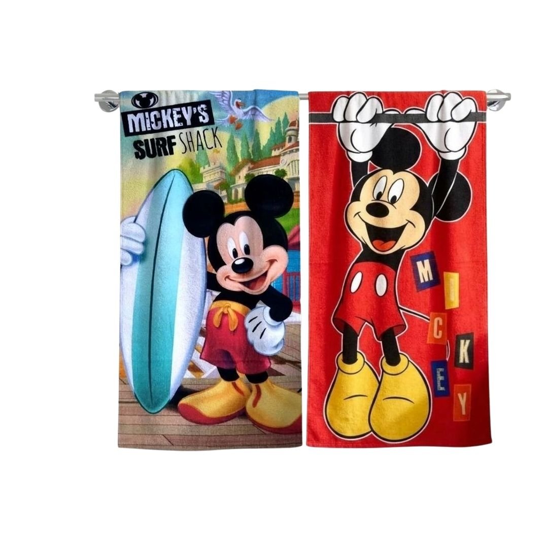 Disney Mickey Mouse "Mickey's Surf Shack" Kids Bath Towel Combo - Pack of 2 by Athom Living - Athom Living