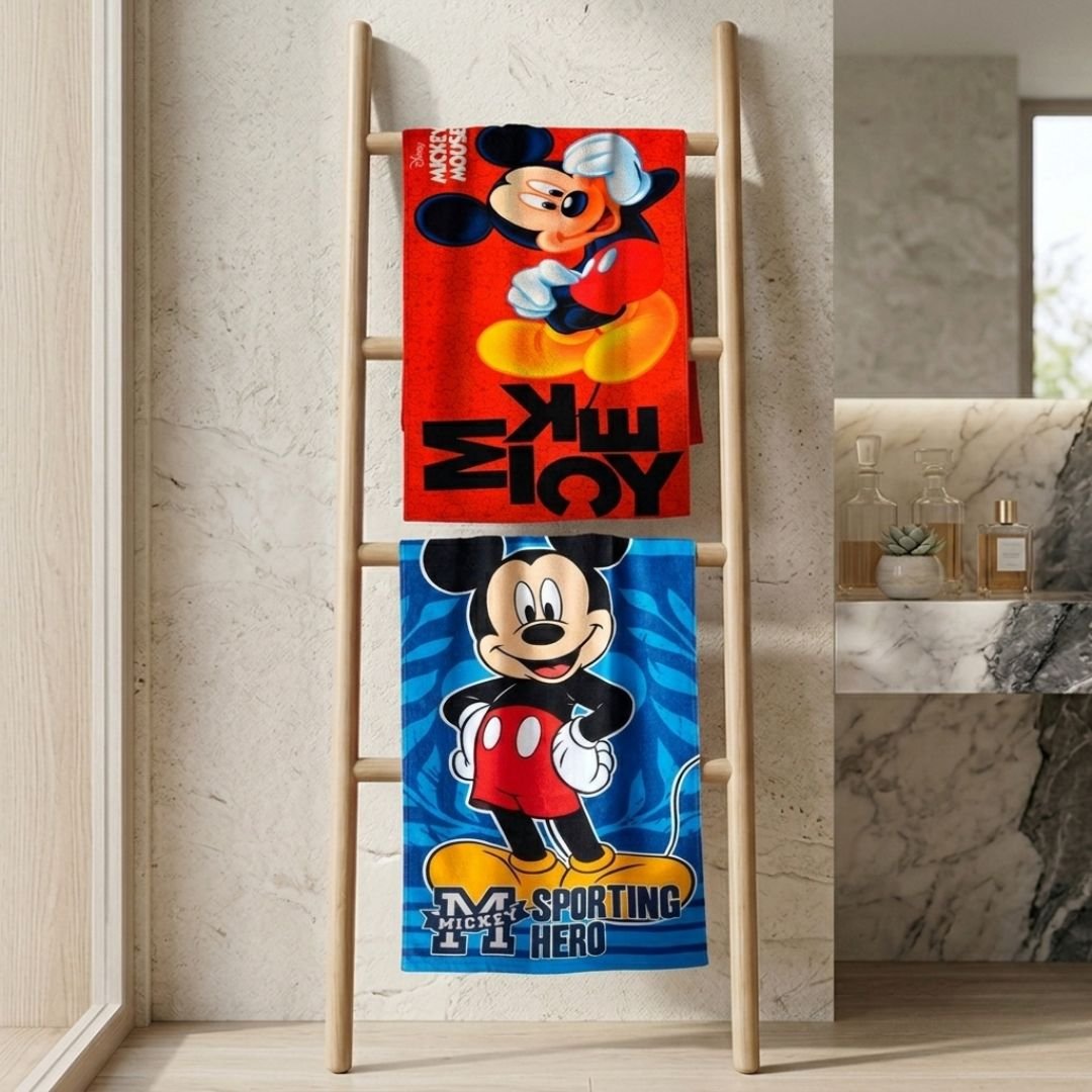 Disney Mickey Mouse Premium Kids Bath Towel Pack of 2 by Athom Living - Athom Living