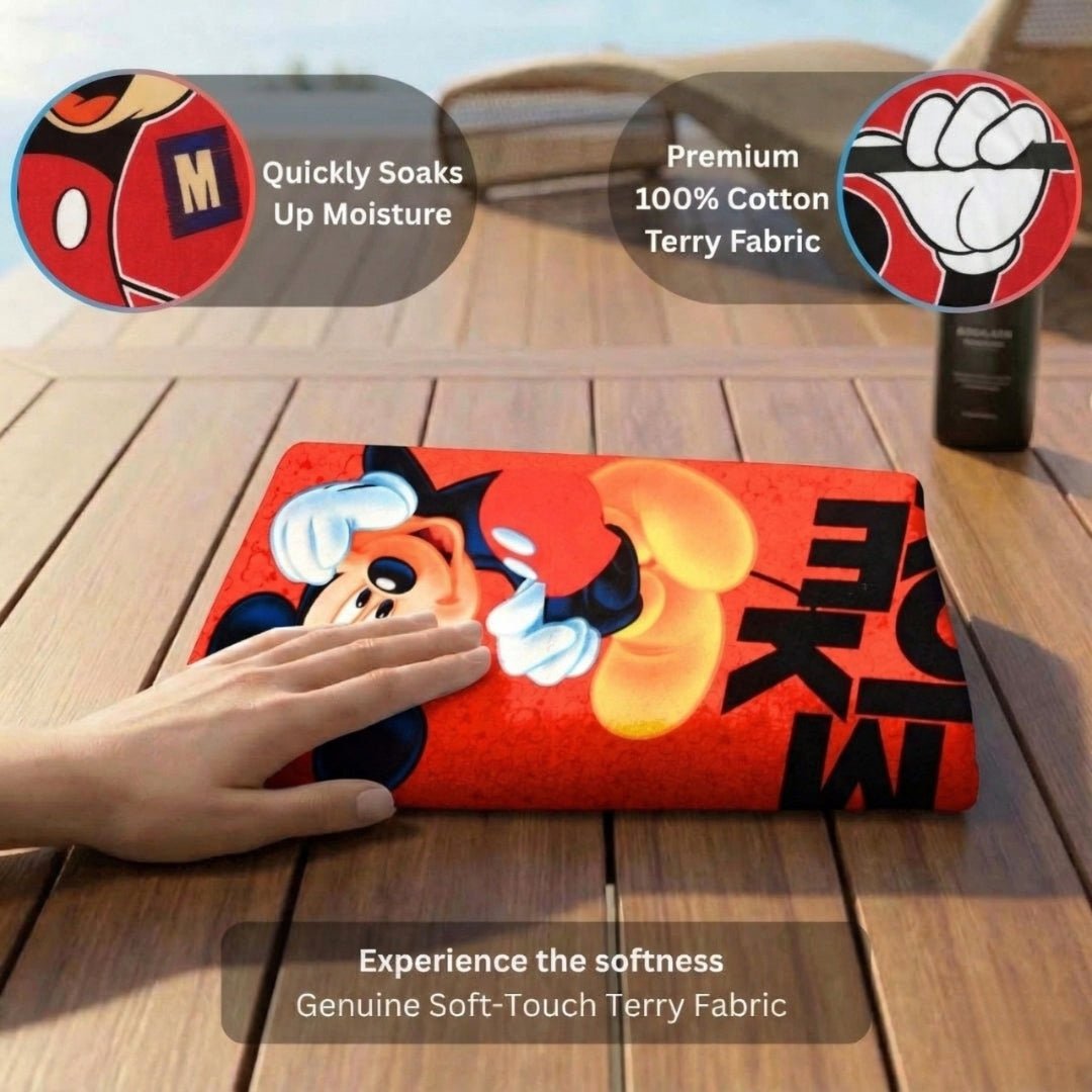 Disney Mickey Mouse Premium Kids Bath Towel Pack of 2 by Athom Living - Athom Living