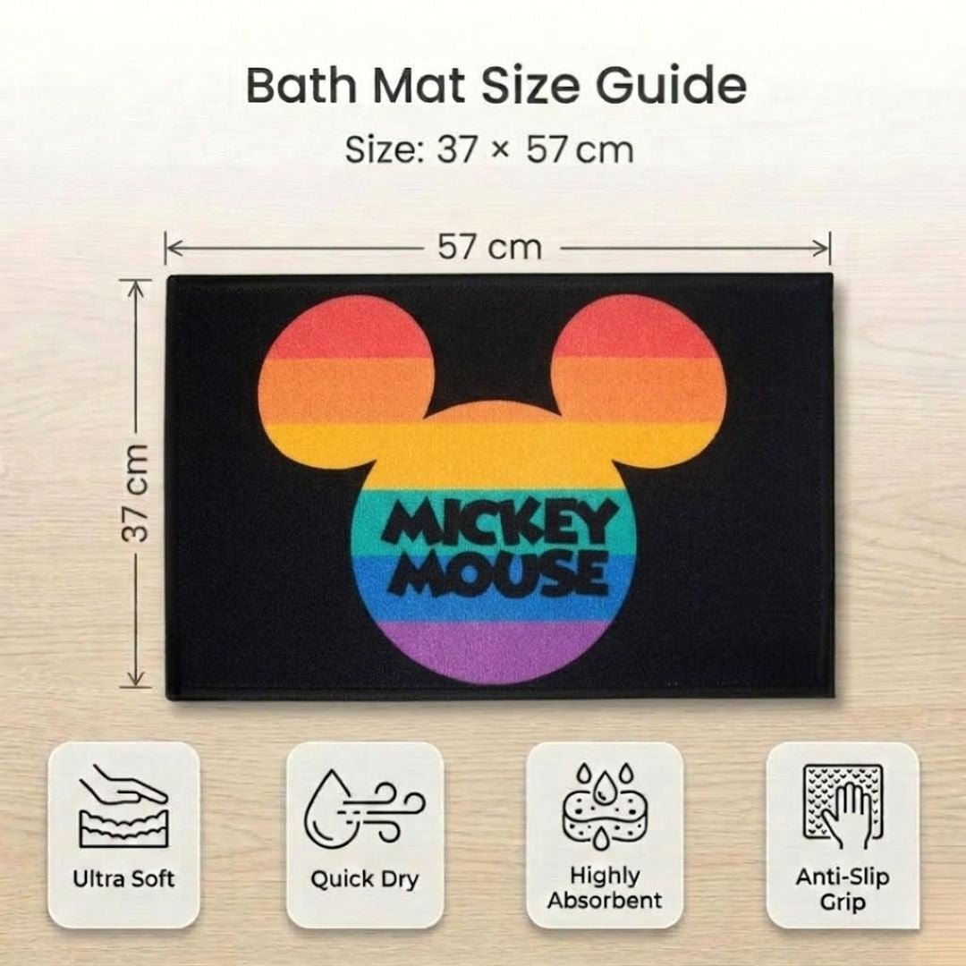 Disney Mickey Mouse & Princess Kids Bathmat Combo - Pack of 2 by Athom Living - Athom Living