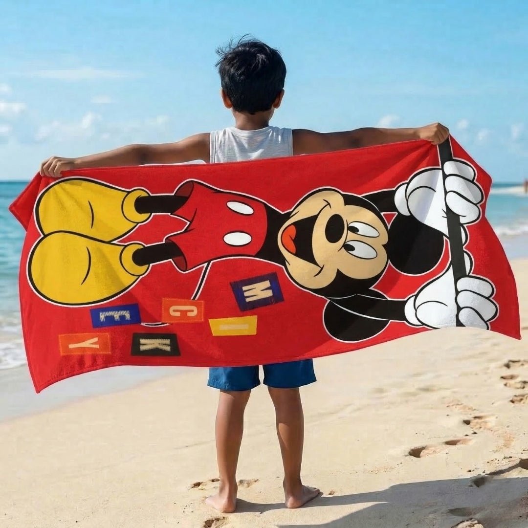 Disney Mickey Mouse Red Kids Cotton Bath Towel – Soft & Cozy by Athom Living - Athom Living