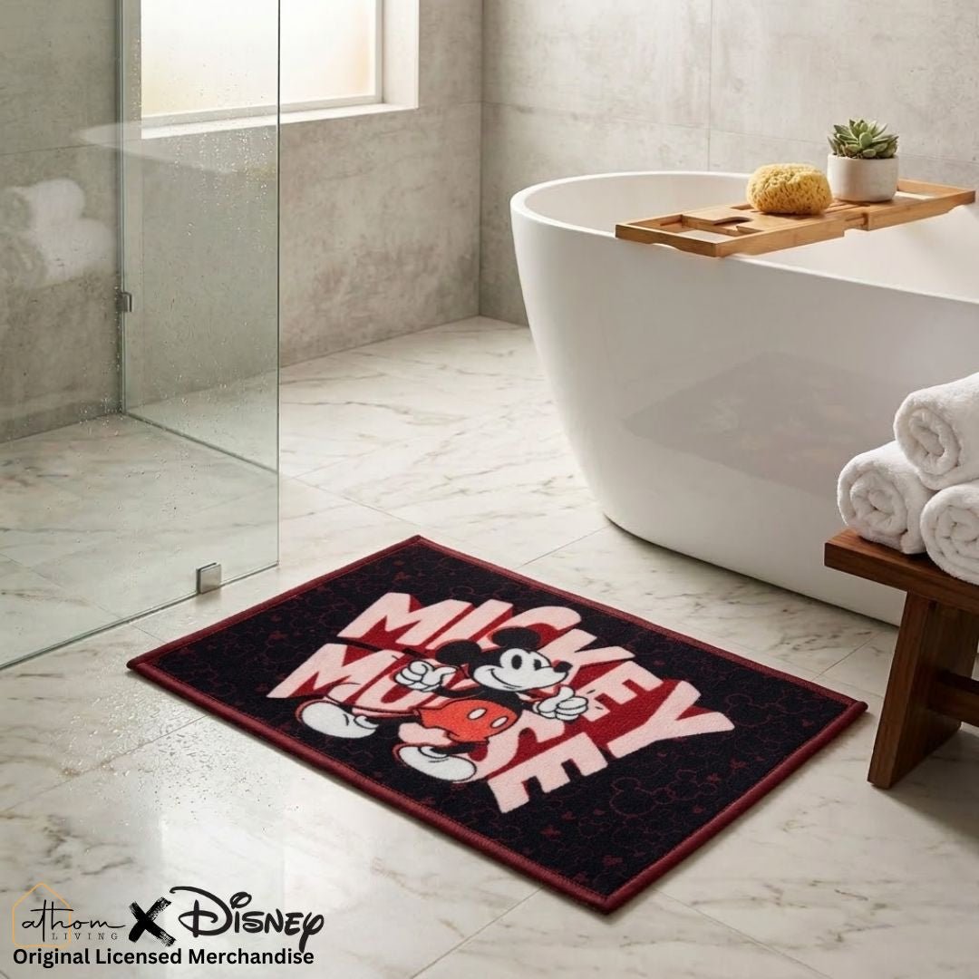 Disney Mickey Mouse “Smiles made magical.” Anti - Slip Kids Bathmat by Athom Living - Athom Living