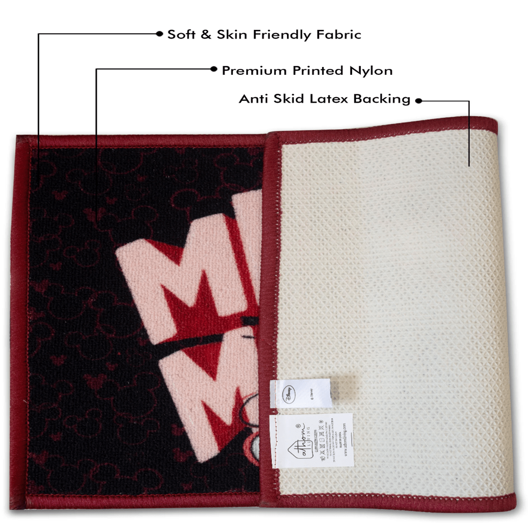 Disney Mickey Mouse “Smiles made magical.” Anti - Slip Kids Bathmat by Athom Living - Athom Living