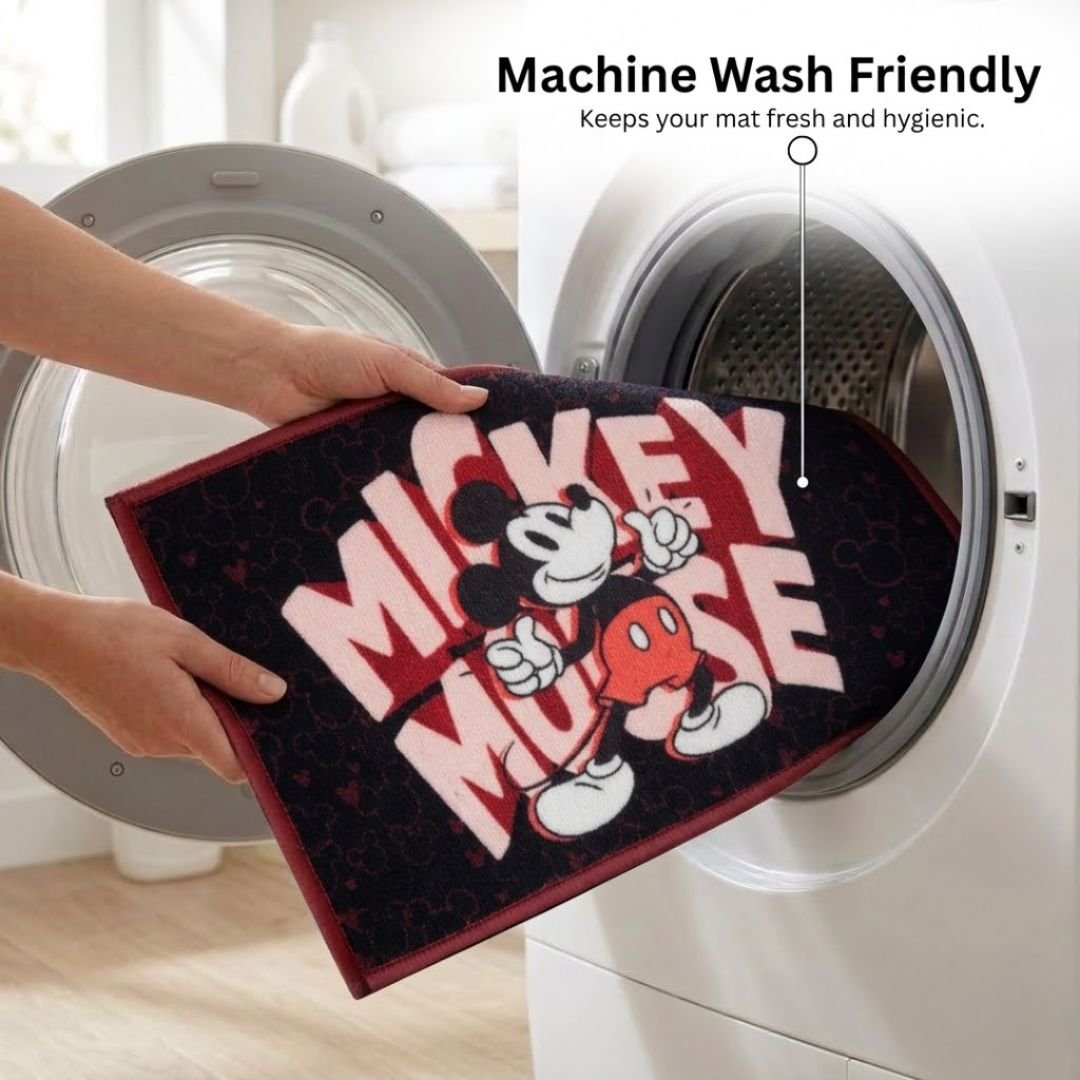 Disney Mickey Mouse “Smiles made magical.” Anti - Slip Kids Bathmat by Athom Living - Athom Living