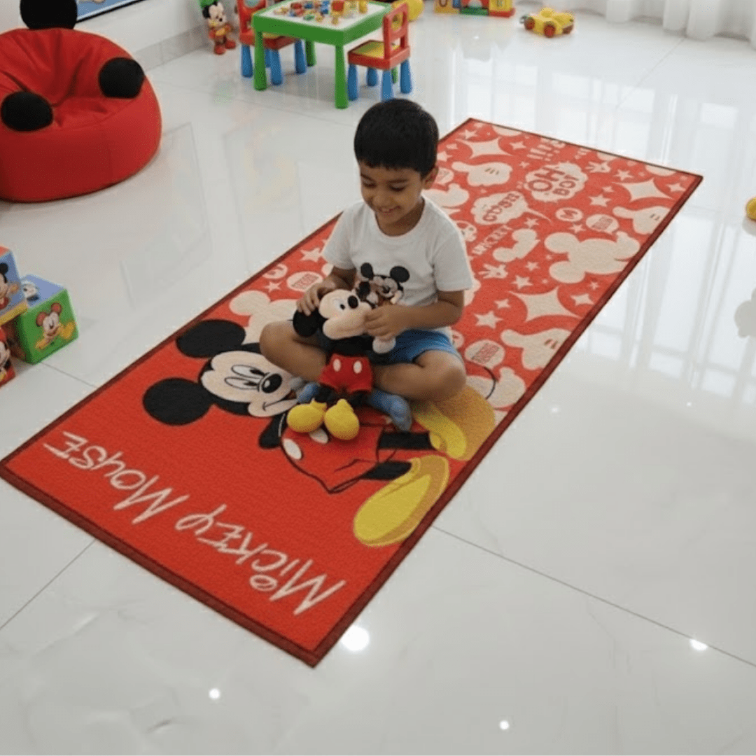 Disney Mickey Mouse Themed Kids Runner Carpet(60x140 cm) by Athom Living - Athom Living