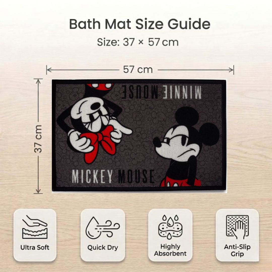 Disney Minnie Mouse & Mickey Mouse Kids Bathmats Combo - Pack of 2 by Athom Living - Athom Living