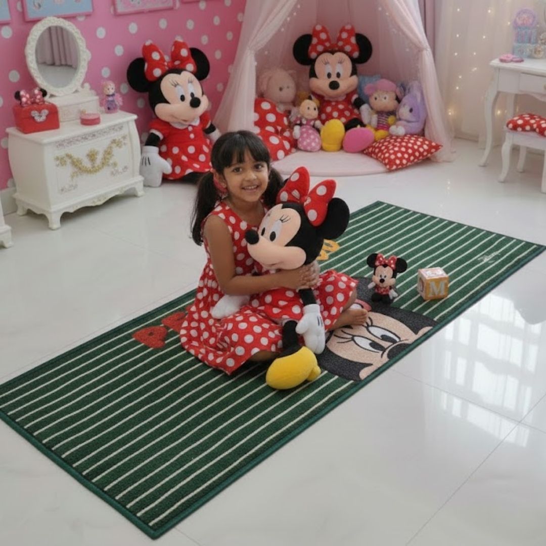 Disney Minnie Mouse Themed Kids Runner Carpet(60x140 cm) by Athom Living - Athom Living