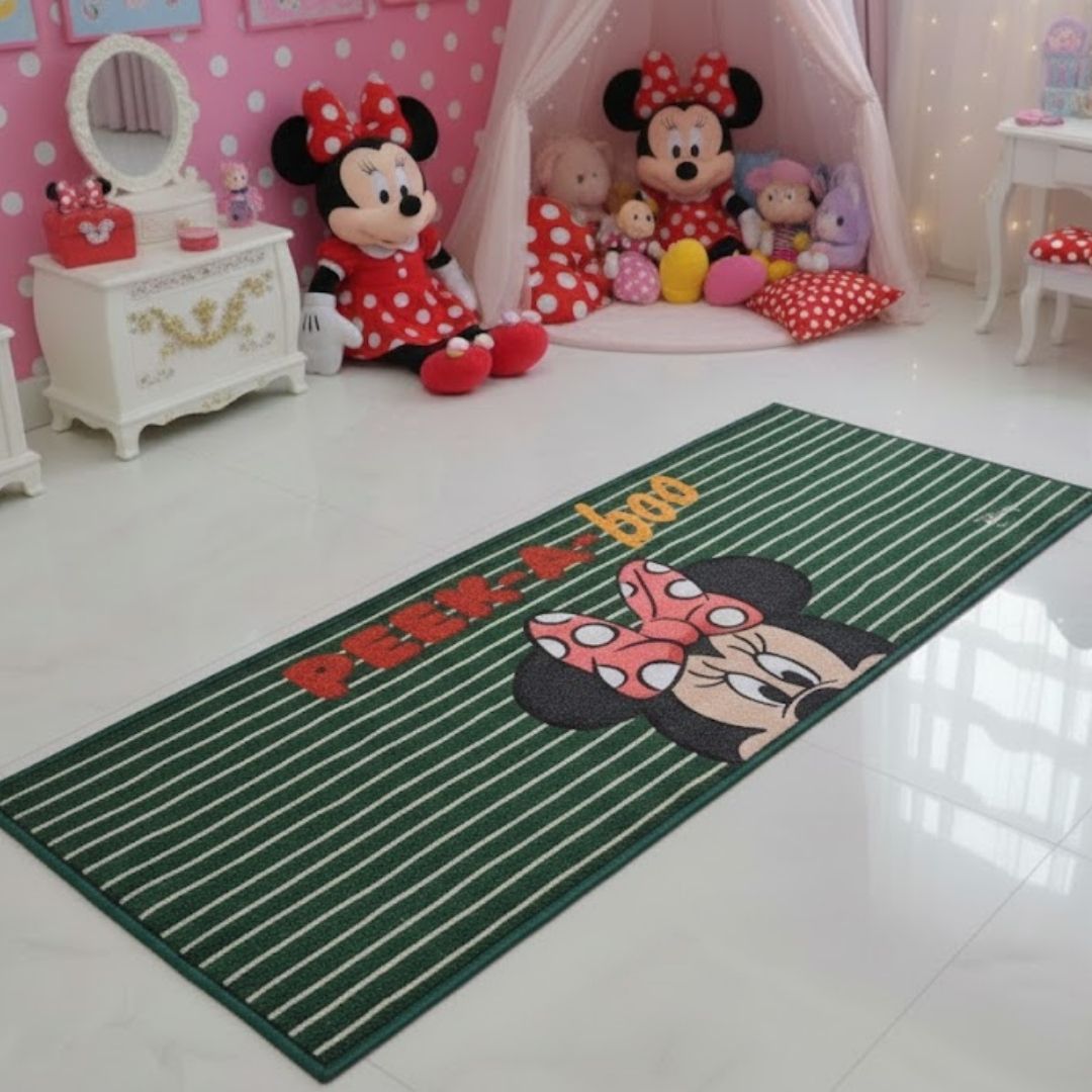 Disney Minnie Mouse Themed Kids Runner Carpet(60x140 cm) by Athom Living - Athom Living