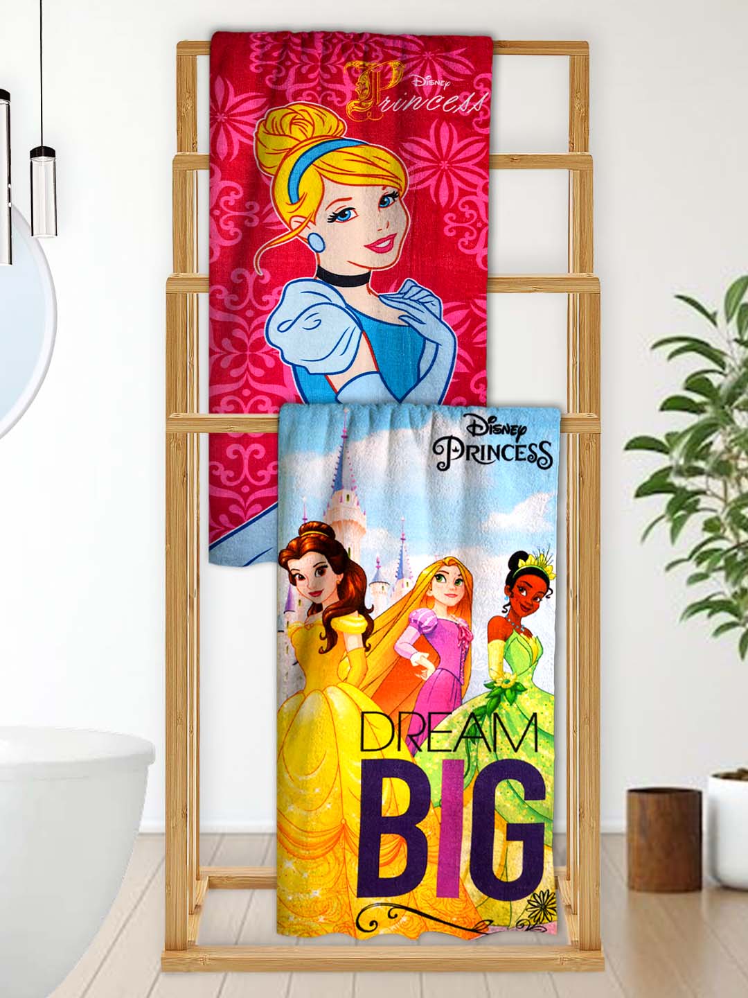 Disney Princess Bath Towel for Kids – Fun & Soft Pack of 2 by Athom Living - Athom Living