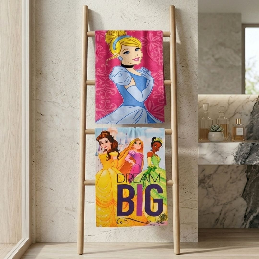 Disney Princess Bath Towel for Kids – Fun & Soft Pack of 2 by Athom Living - Athom Living