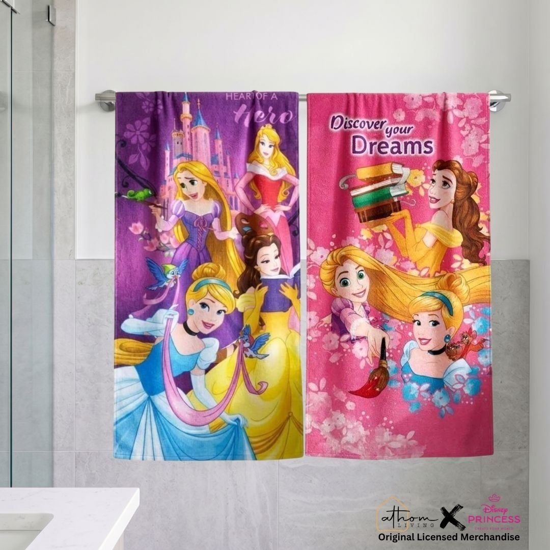 Disney Princess "Discover Your Dreams" Kids Bath Towel Combo - Pack of 2 by Athom Living - Athom Living