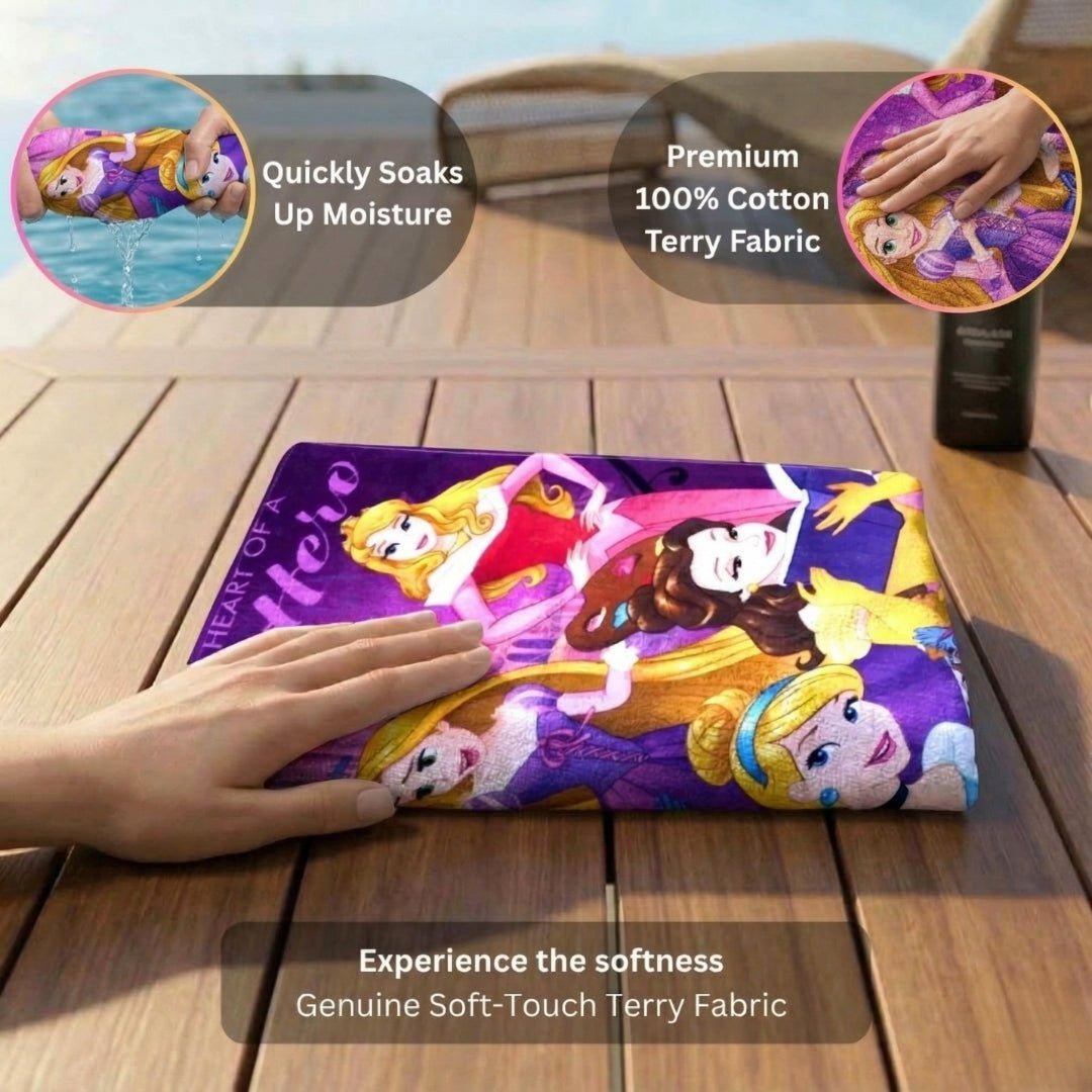 Disney Princess "Discover Your Dreams" Kids Bath Towel Combo - Pack of 2 by Athom Living - Athom Living