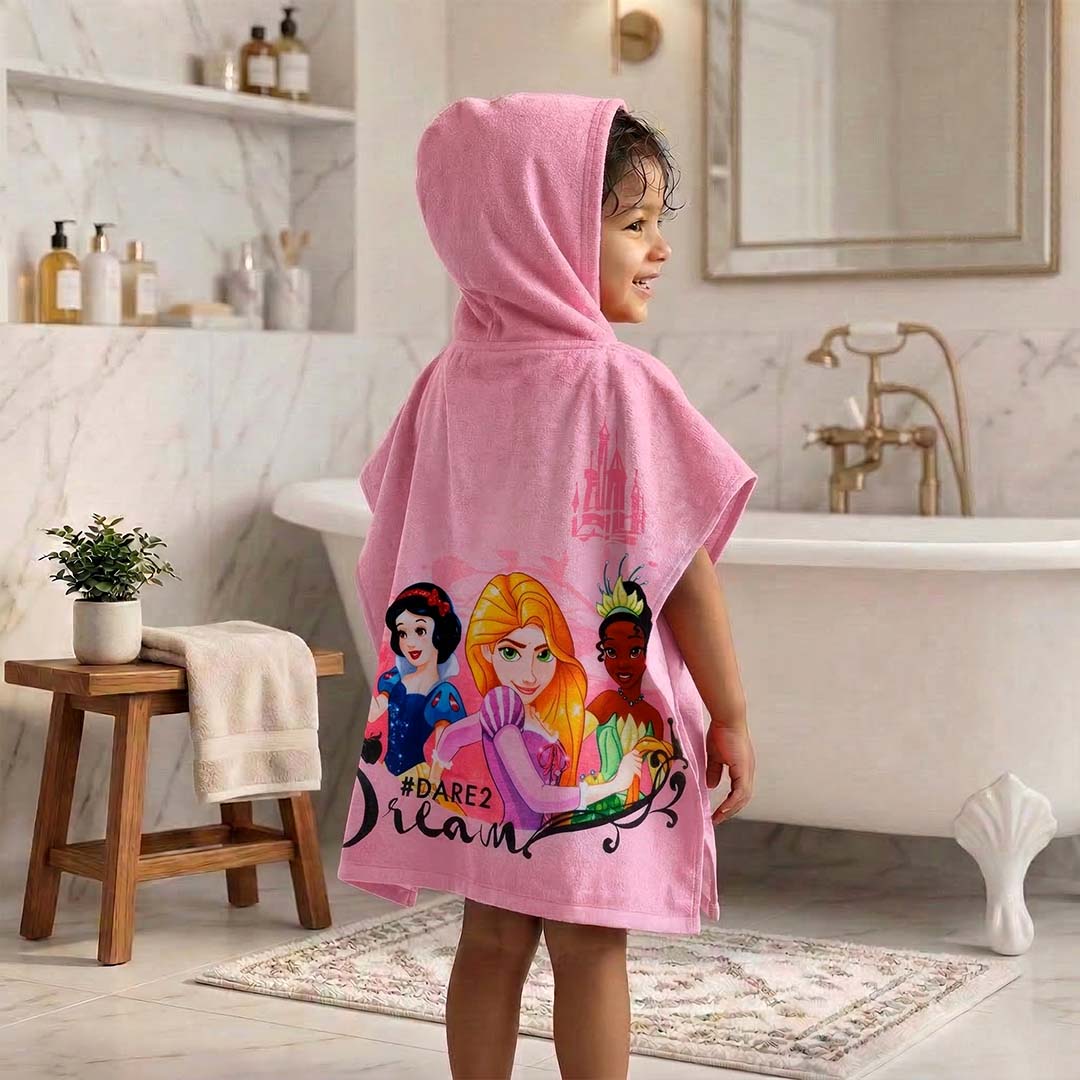 Disney Princess 'Dream' Kids Hooded Towel and Bath Towel Combo by Athom Living - Athom Living