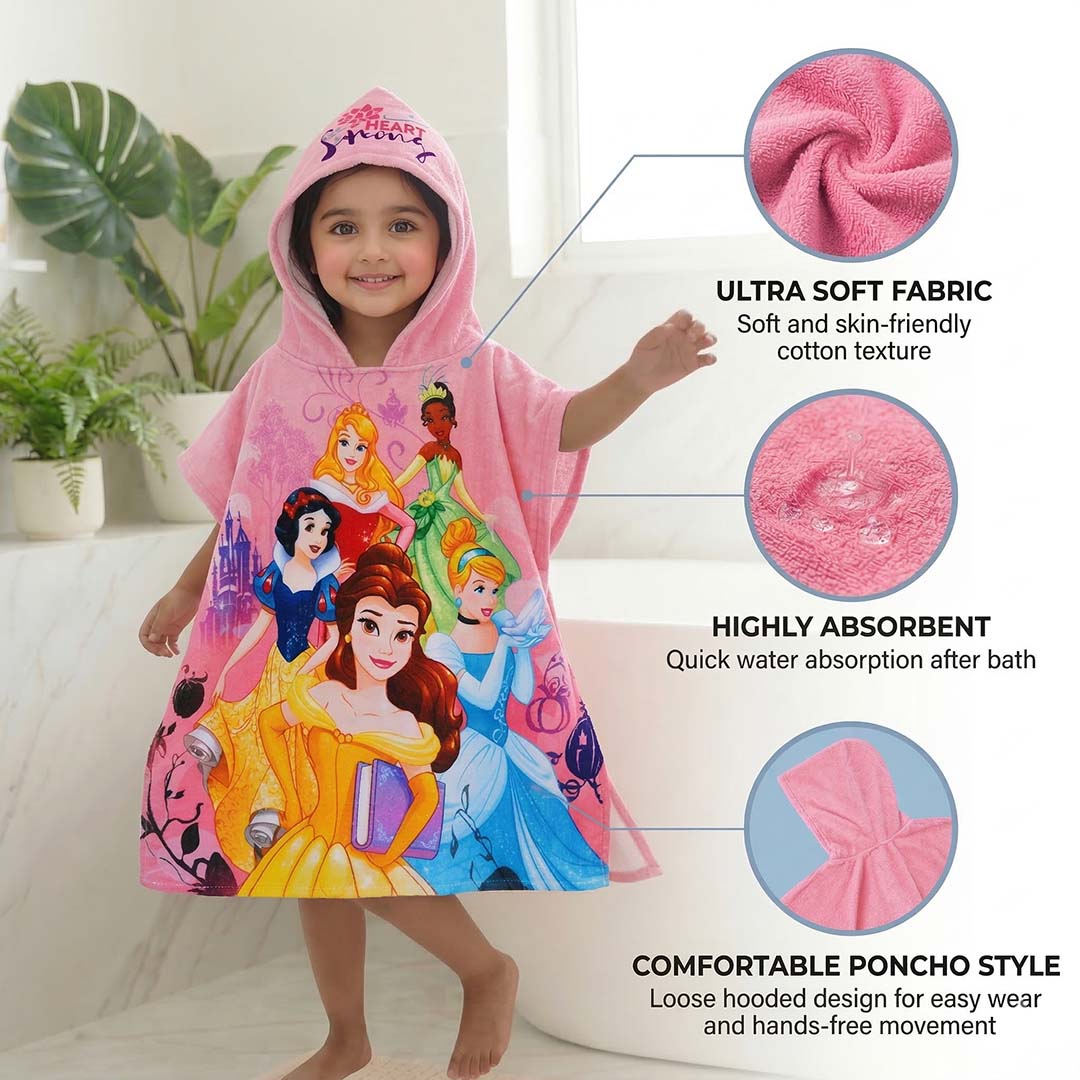 Disney Princess 'Dream' Kids Hooded Towel and Bath Towel Combo by Athom Living - Athom Living
