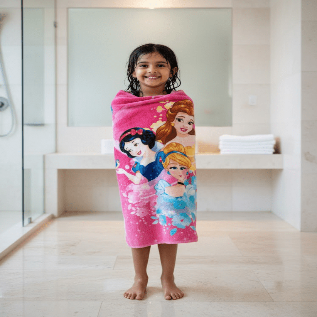 Disney Princess Friends Kids Bath Towel and Runner Mat Combo - Pack of 2 by Athom Living - Athom Living