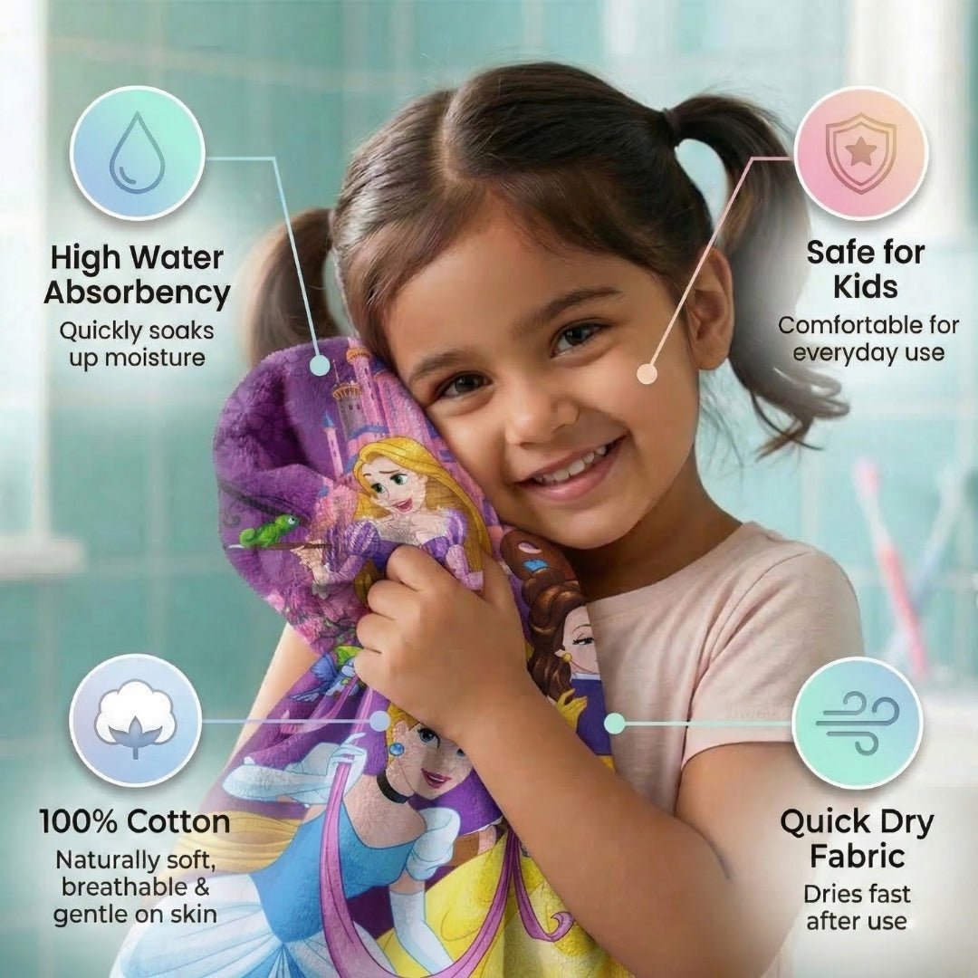 Disney "Princess & Frozen Elsa" Kids Bath Towel Combo - Pack of 2 by Athom Living - Athom Living