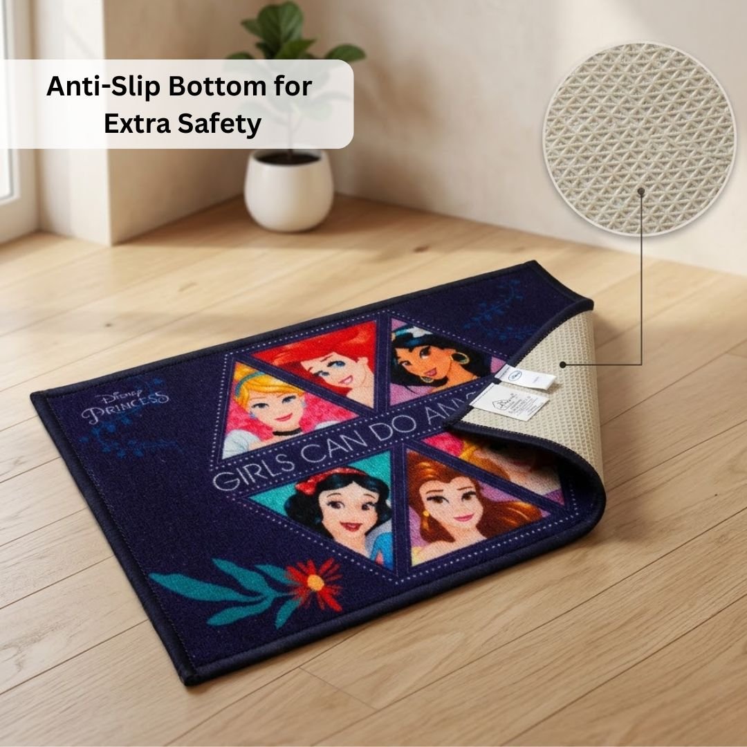 Disney Princess & Girls Can Do Anything Kids Bathmat Combo - Pack of 2 by Athom Living - Athom Living