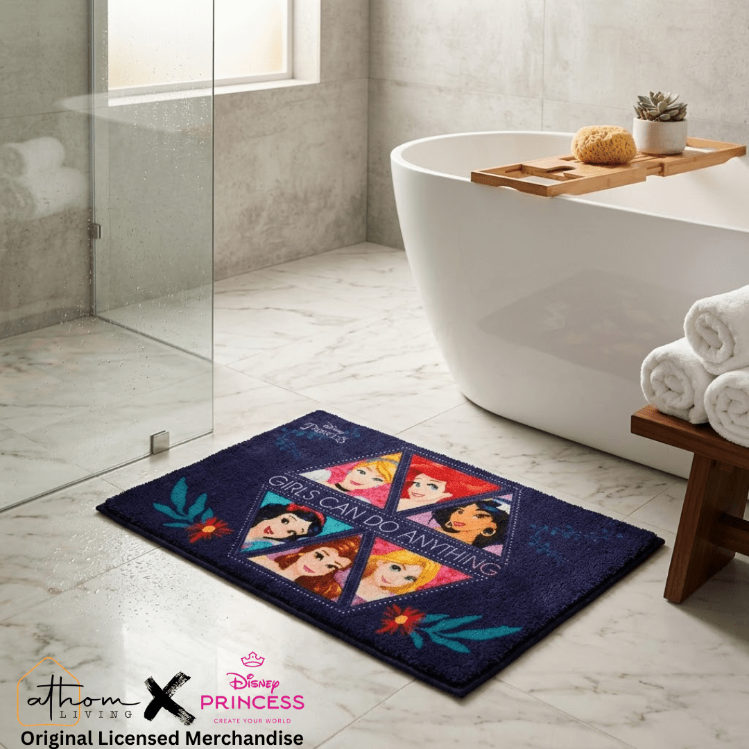 Disney Princess Girls Printed Premium Kids Bathmat by Athom Living - Athom Living