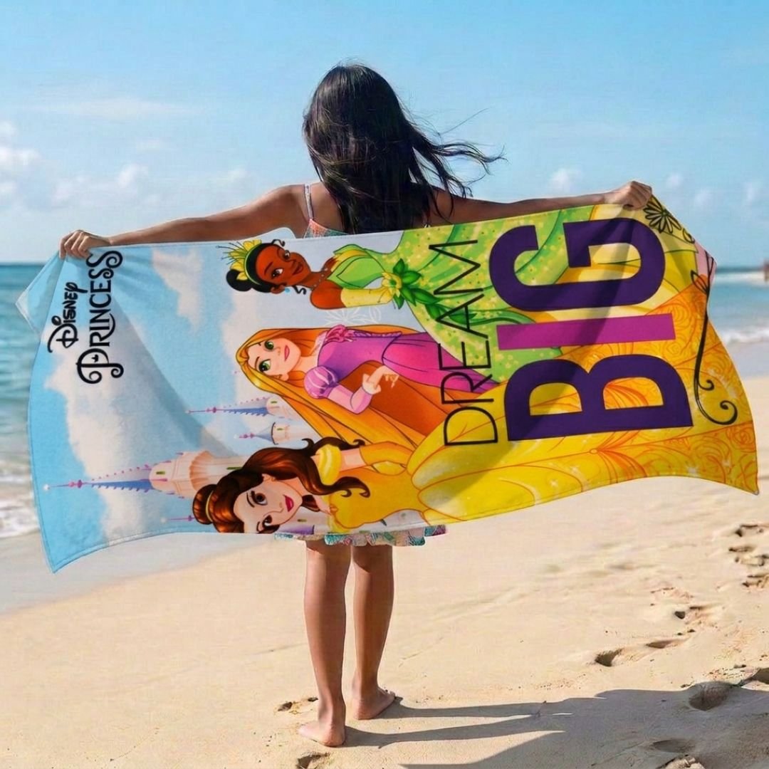 Disney Princess Kids Bath Towel - Soft & Premium Quality by Athom Living - Athom Living