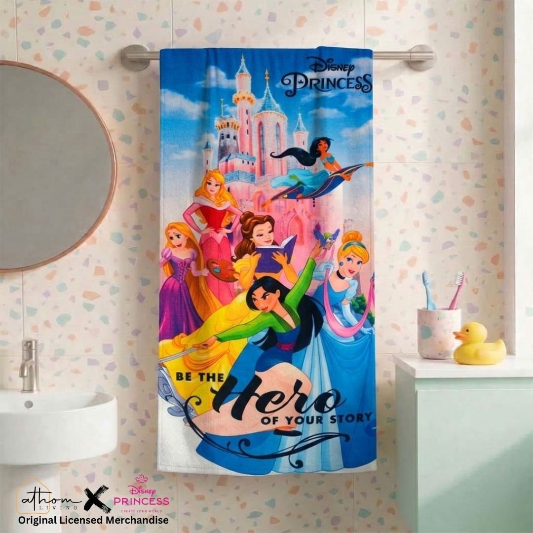 Disney Princess Kids Bath Towel – Soft & Vibrant Design by Athom Living - Athom Living