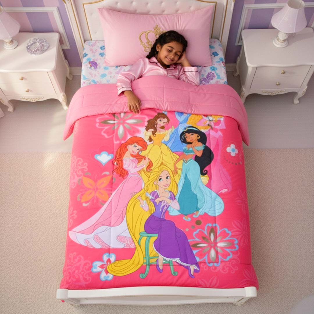 Disney Princess Kids Comforter – Magical Cozy Nights – Single – by Athom Living - Athom Living