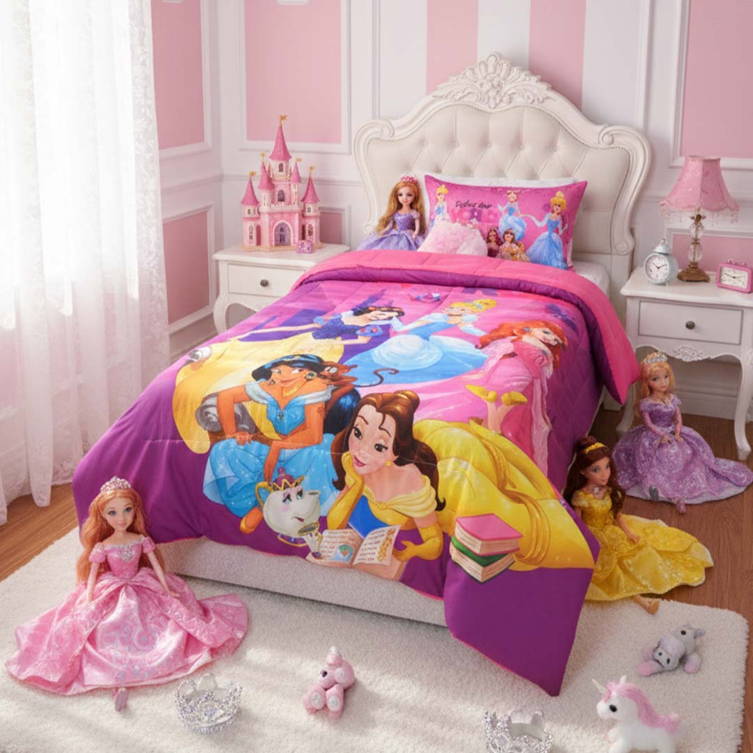 Disney Princess Kids Comforter – Single – "Explore Your World" by Athom Living - Athom Living