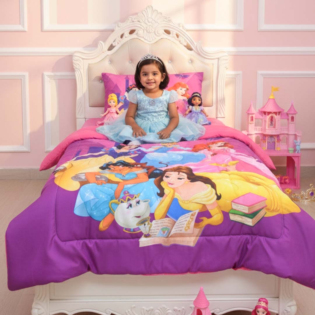 Disney Princess Kids Comforter – Single – "Explore Your World" by Athom Living - Athom Living