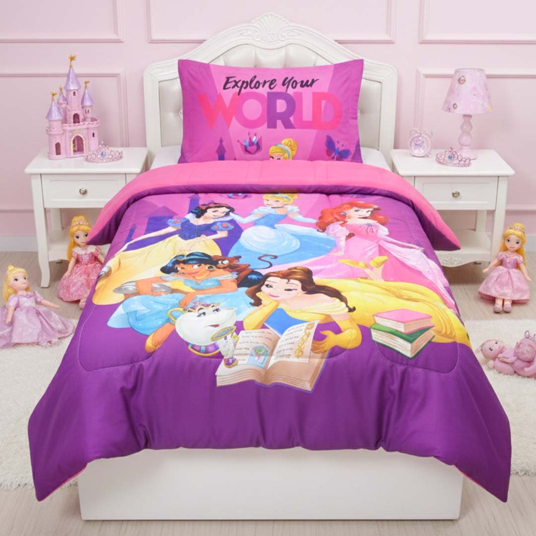 Disney Princess Kids Comforter – Single – "Explore Your World" by Athom Living - Athom Living