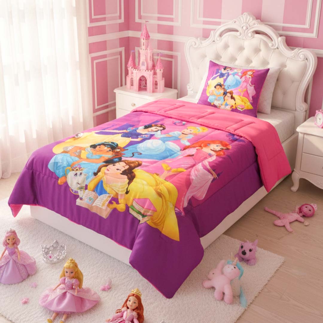 Disney Princess Kids Comforter – Single – "Explore Your World" by Athom Living - Athom Living