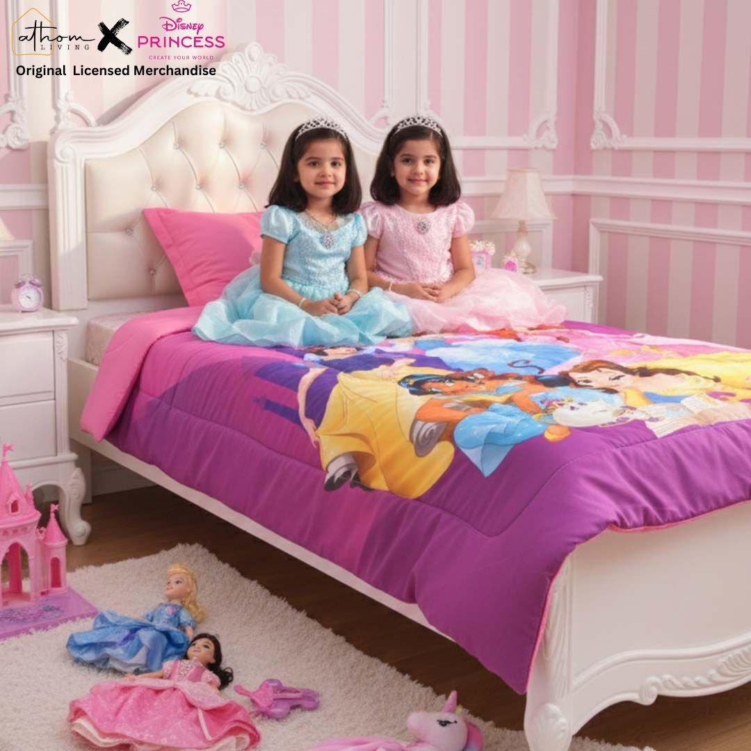 Disney Princess Kids Comforter – Single – "Explore Your World" by Athom Living - Athom Living