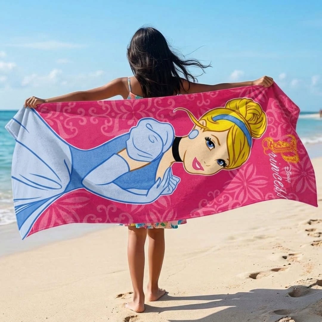 Disney Princess Kids Cotton Bath Towel - Soft & Absorbent by Athom Living - Athom Living