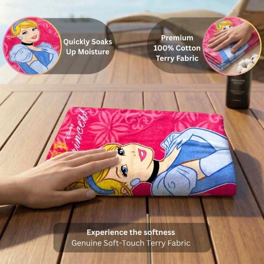 Disney Princess Kids Cotton Bath Towel - Soft & Absorbent by Athom Living - Athom Living