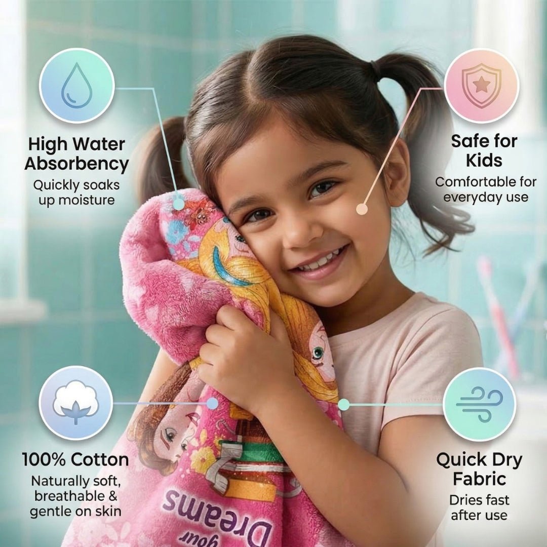 Disney Princess Kids Cotton Bath Towel – Soft, Cozy & Fun by Athom Living - Athom Living