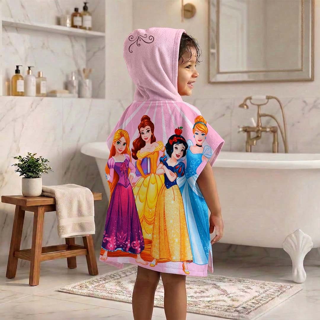 Disney Princess Kids Hooded and Bath Towel Combo by Athom Living - Athom Living