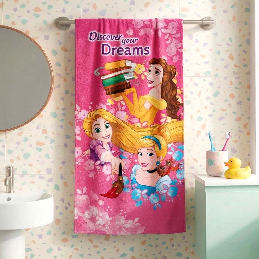 Disney Princess Kids Hooded and Bath Towel Combo by Athom Living - Athom Living