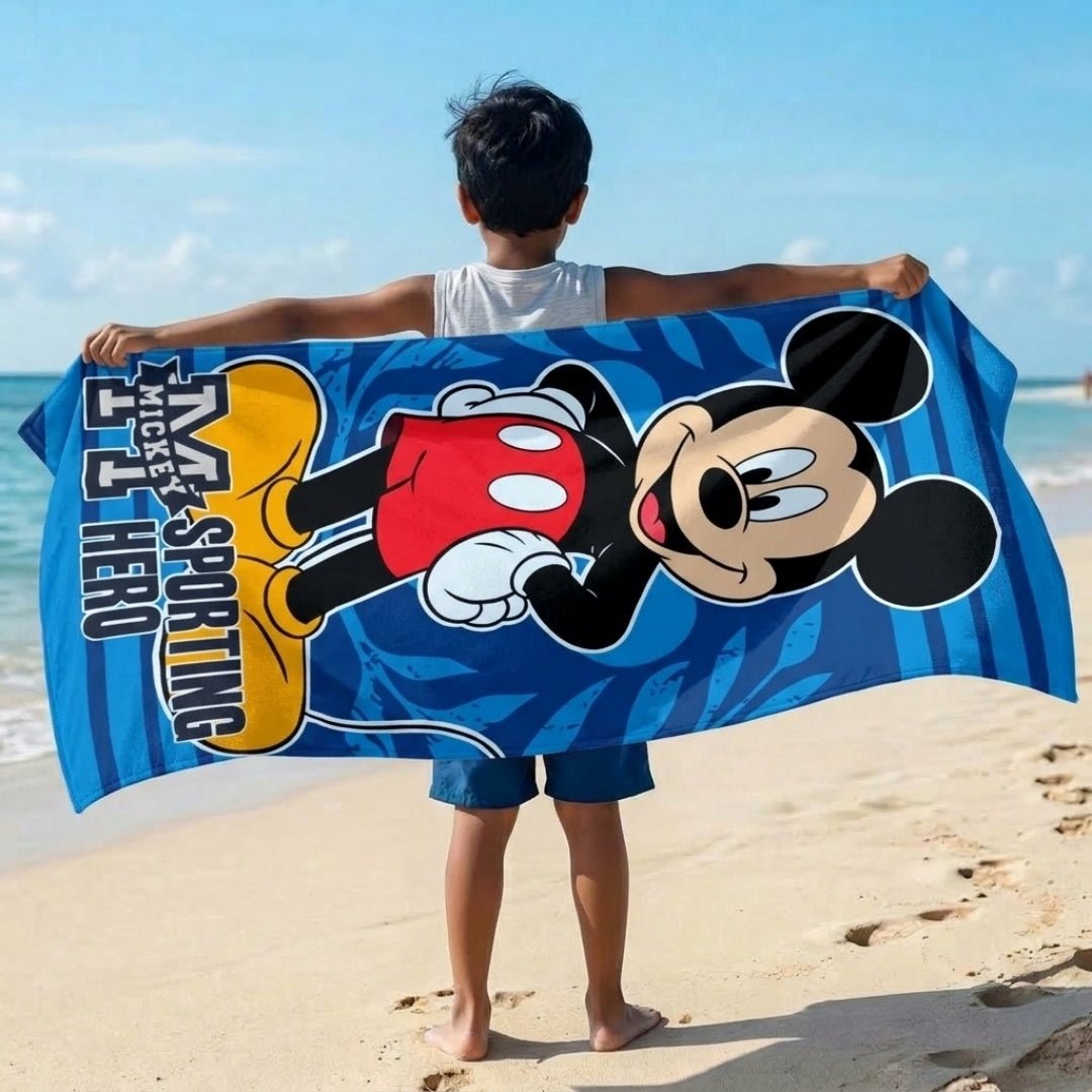 Disney Sporting Hero Mickey Mouse Kids Cotton Bath Towel by Athom Living - Athom Living