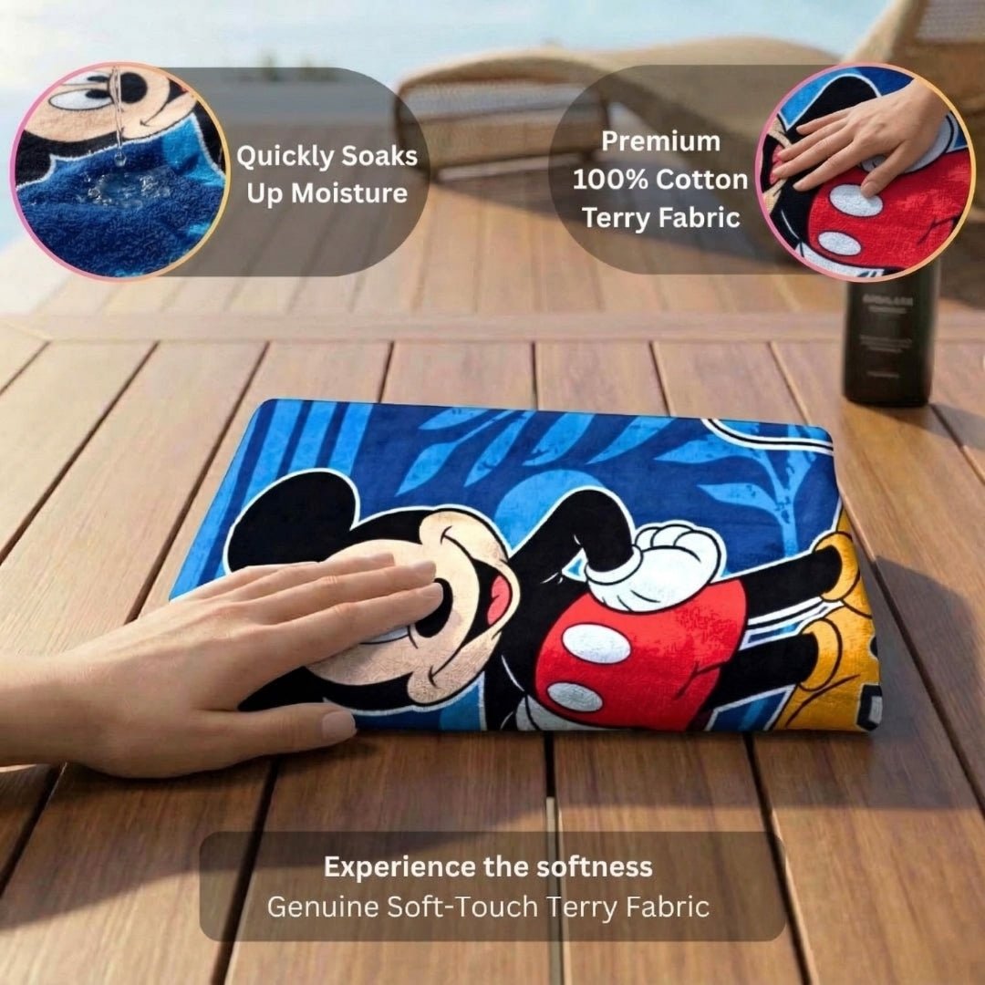 Disney Sporting Hero Mickey Mouse Kids Cotton Bath Towel by Athom Living - Athom Living
