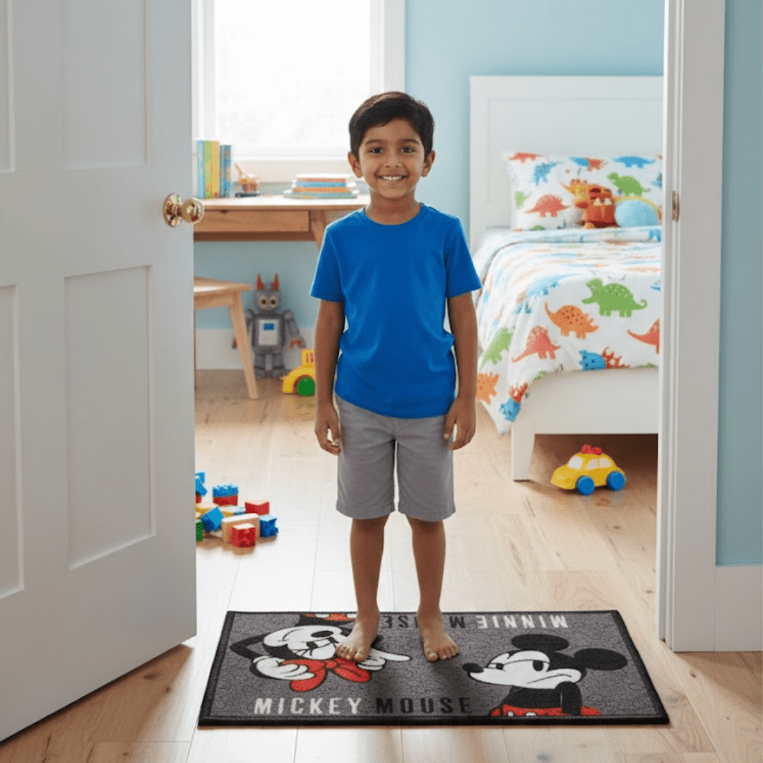 Disney themed anti skid carpet and doormat combo set of 2 by Athom Living - Athom Living
