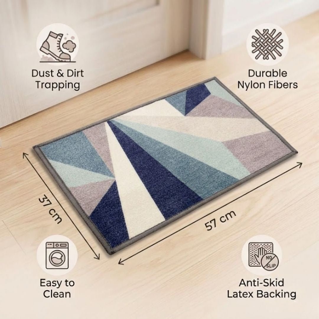 Distressed Blue Premium Anti Slip Door Mat by Athom Living - Athom Living