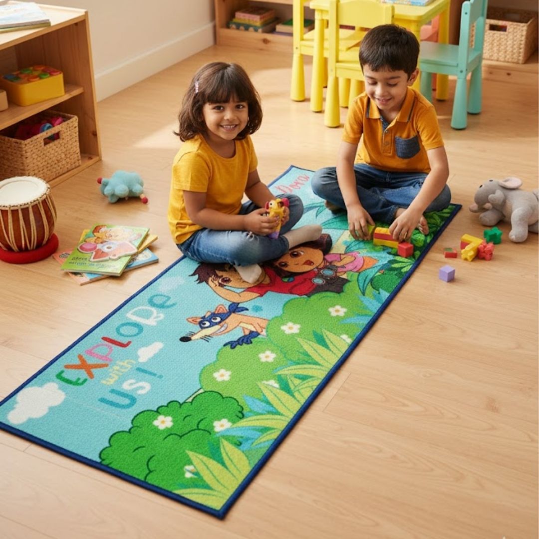 Dora Kids Printed Runner Carpet - Soft, Anti - Skid & Durable by Athom Living - Athom Living